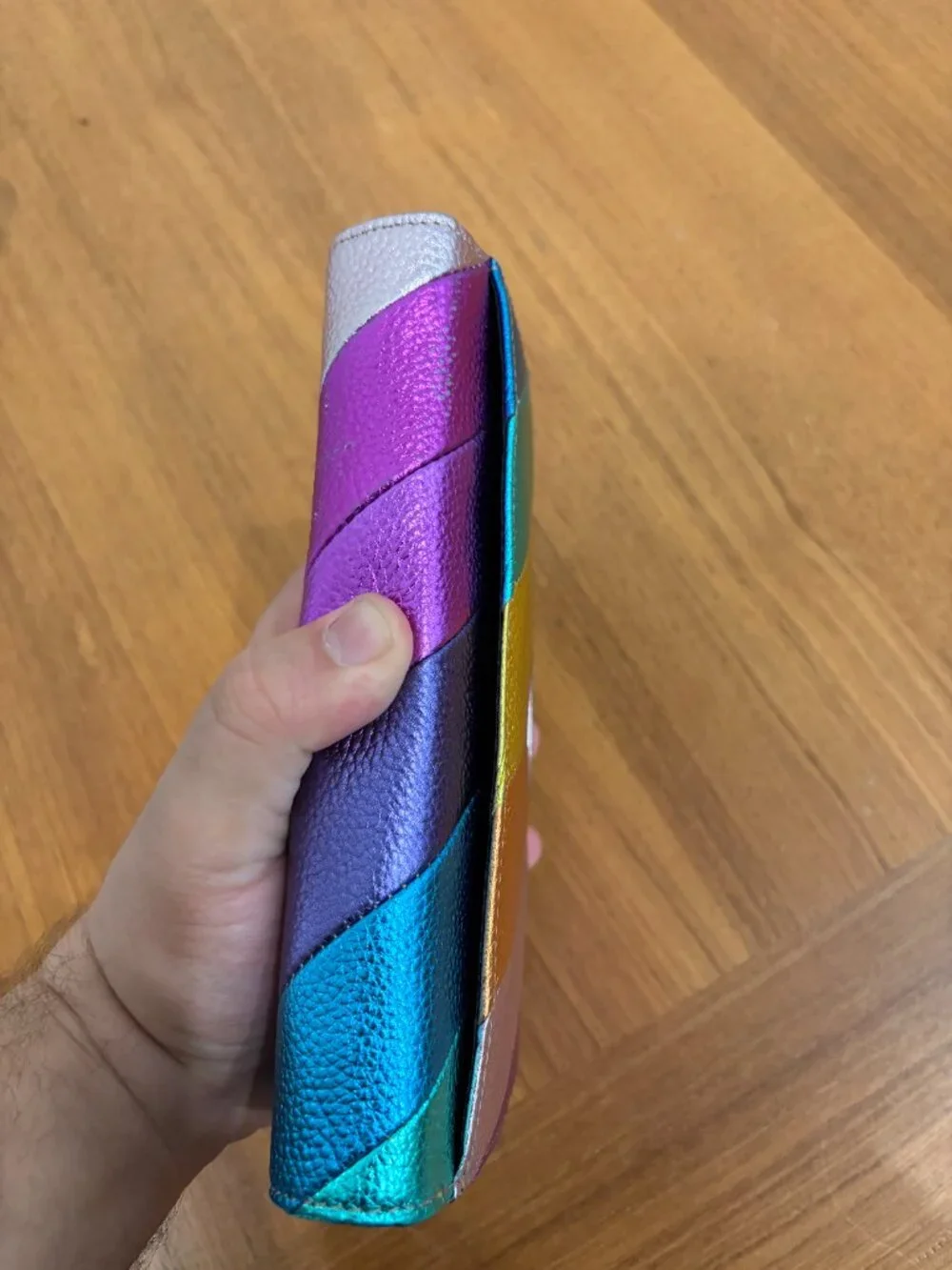 Kurt Geiger London Kensington Metallic Rainbow Crossbody Wallet ( has damage )